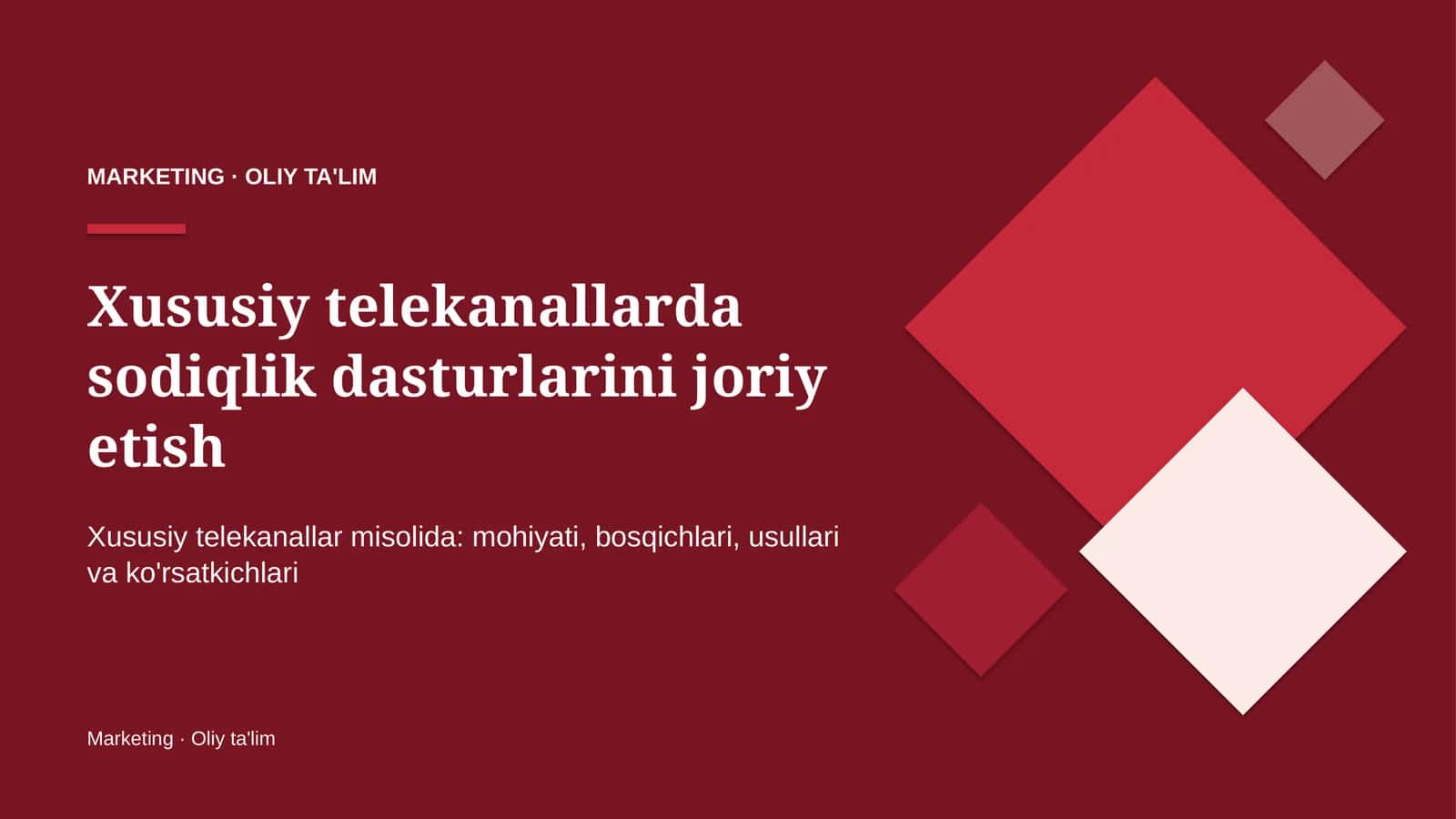 Xususiy telekanallarda sodiqlik dasturlarini joriy etish 1