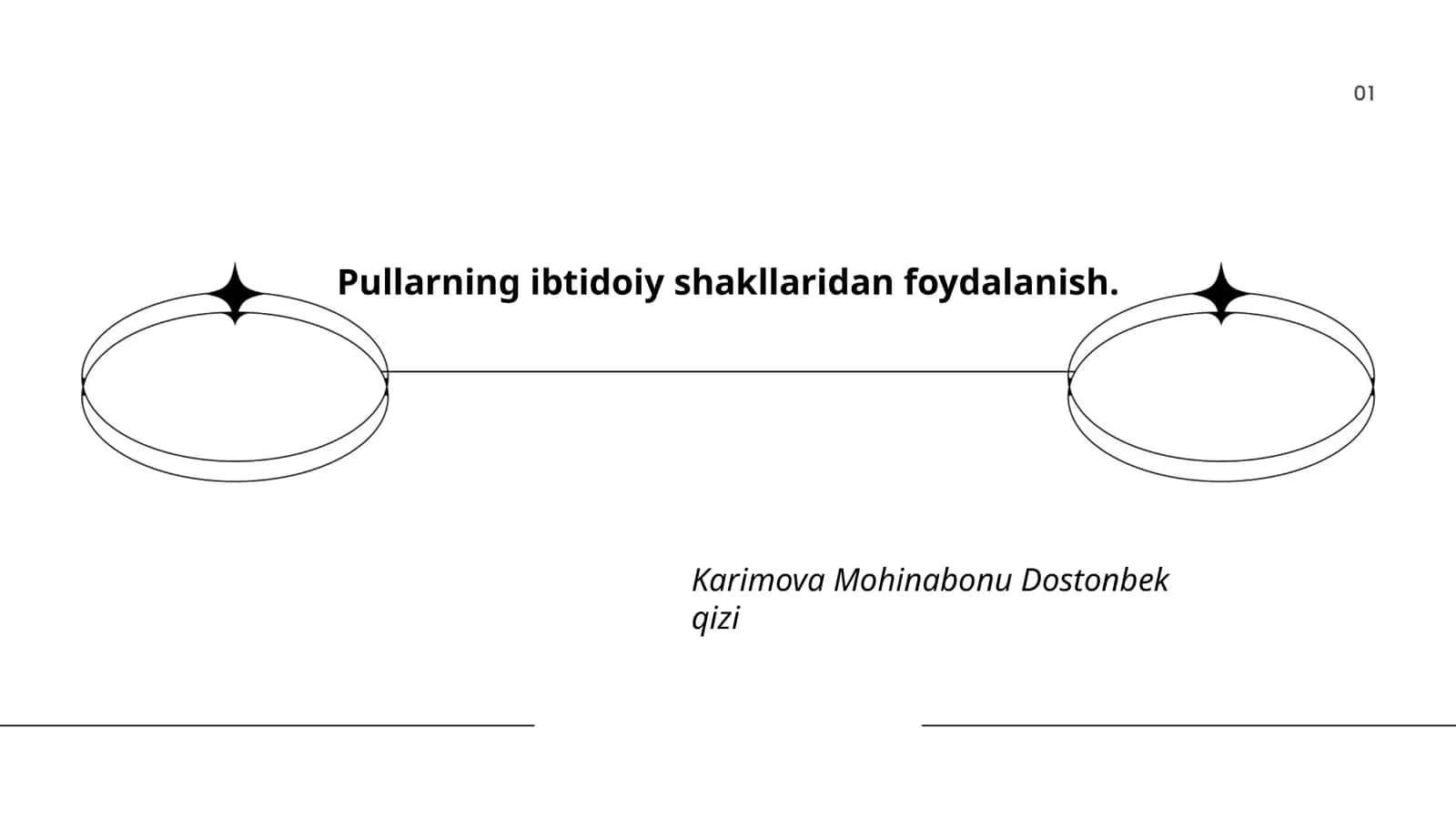 Pullarning ibtidoiy shakllaridan foydalanish 1