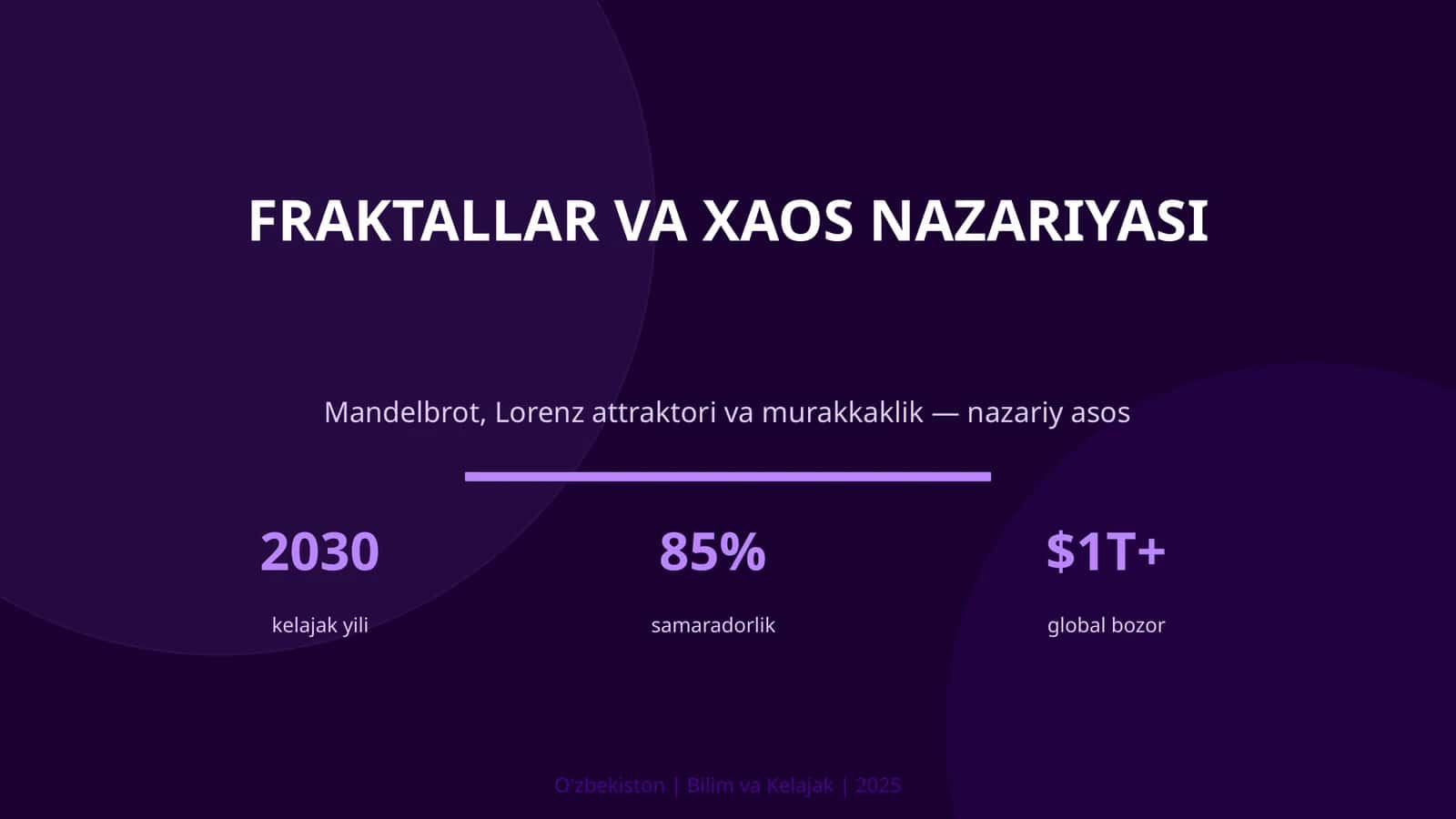FRAKTALLAR VA XAOS NAZARIYASI 1