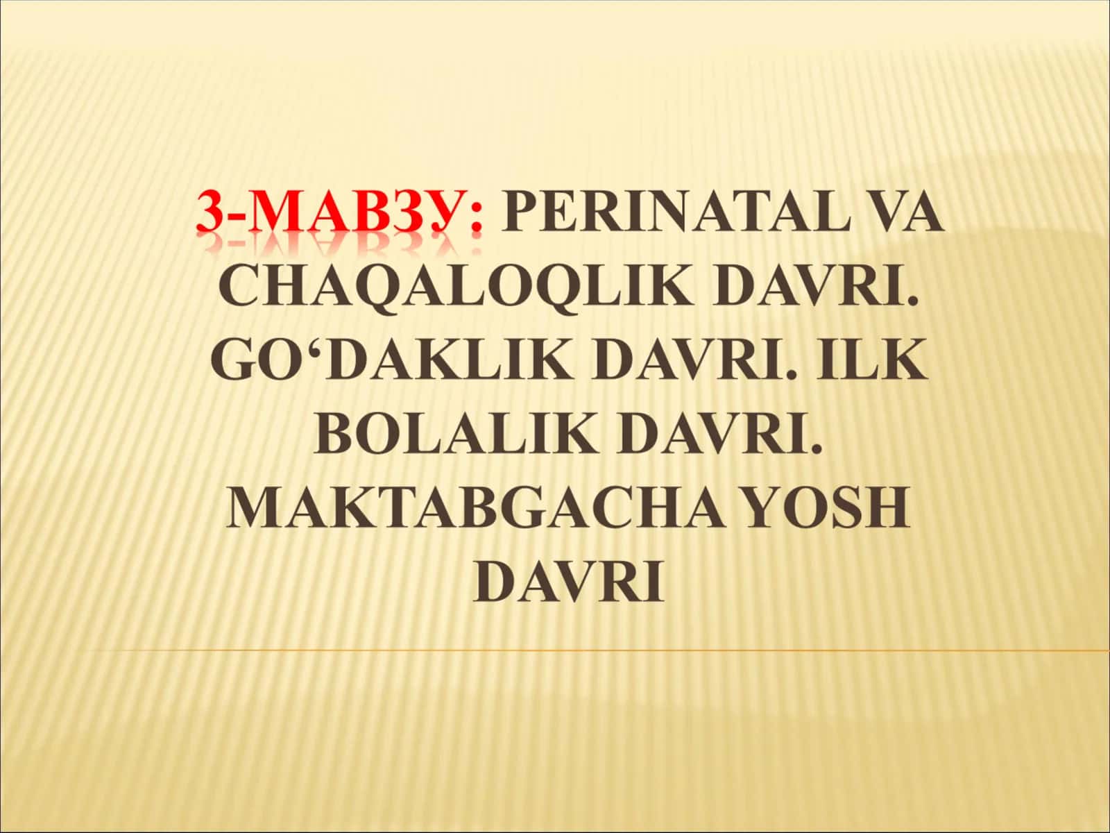 Перинатал (Prenatal davri) 1