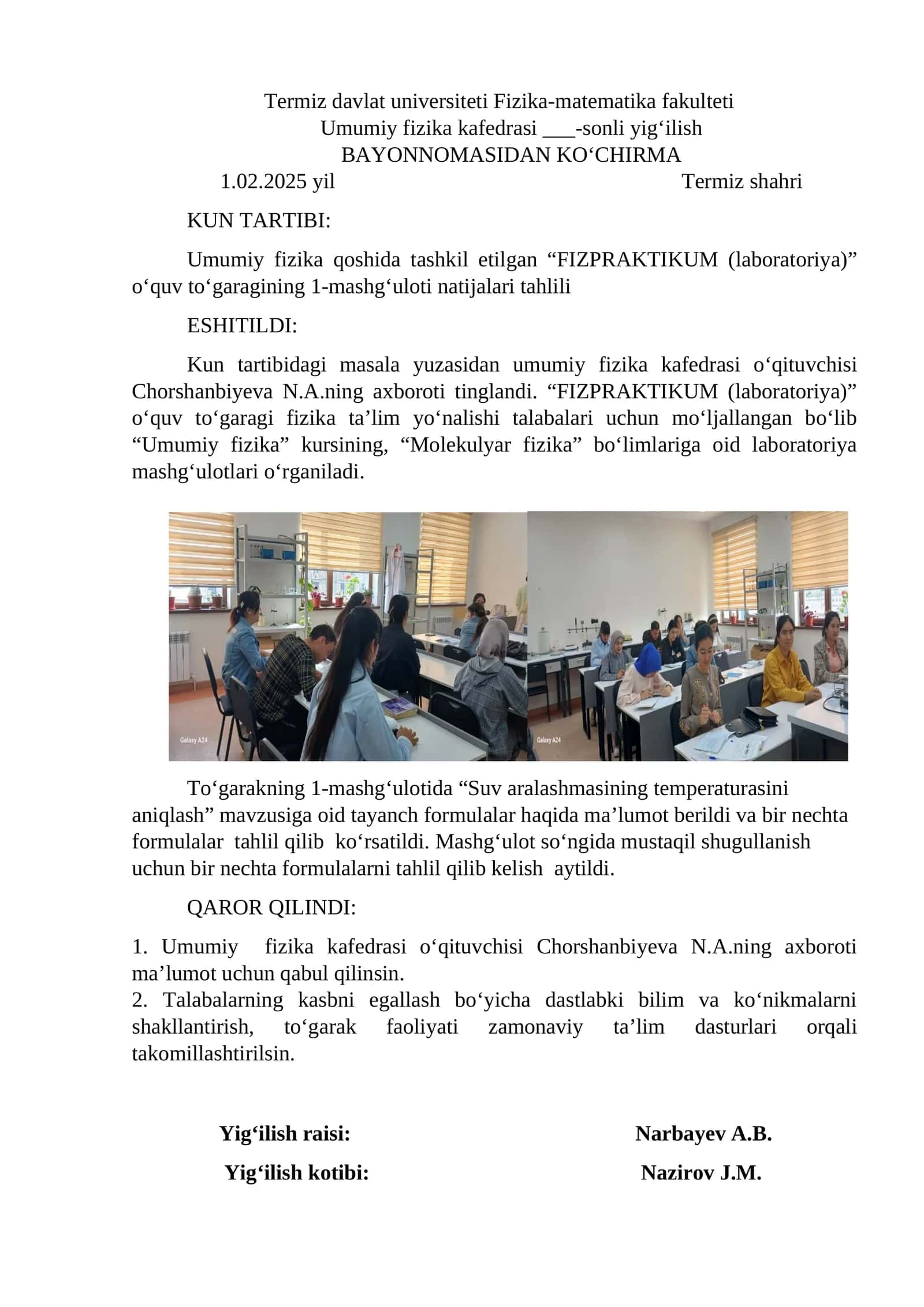 FIZPRAKTIKUM (laboratoriya) 1