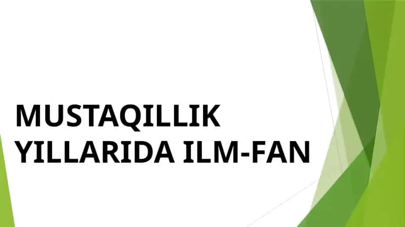 MUSTAQILLIK YILLARIDA ILM-FAN 1