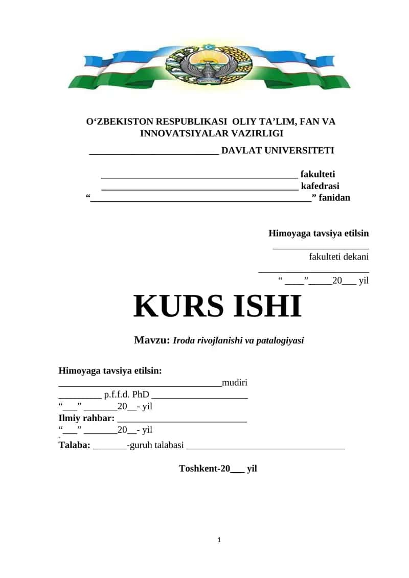 Iroda rivojlanishi va patalogiyasi 1