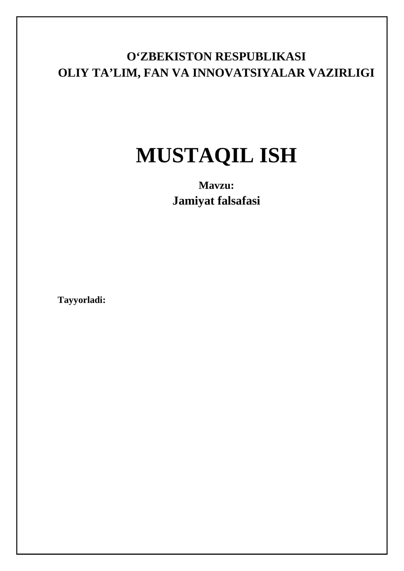 Jamiyat falsafasi 1