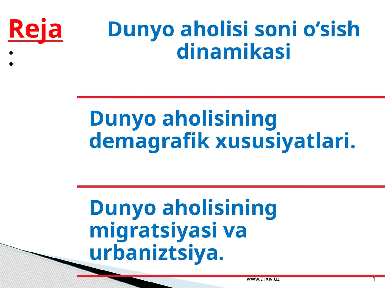 Dunyo Millati Hisobi 1