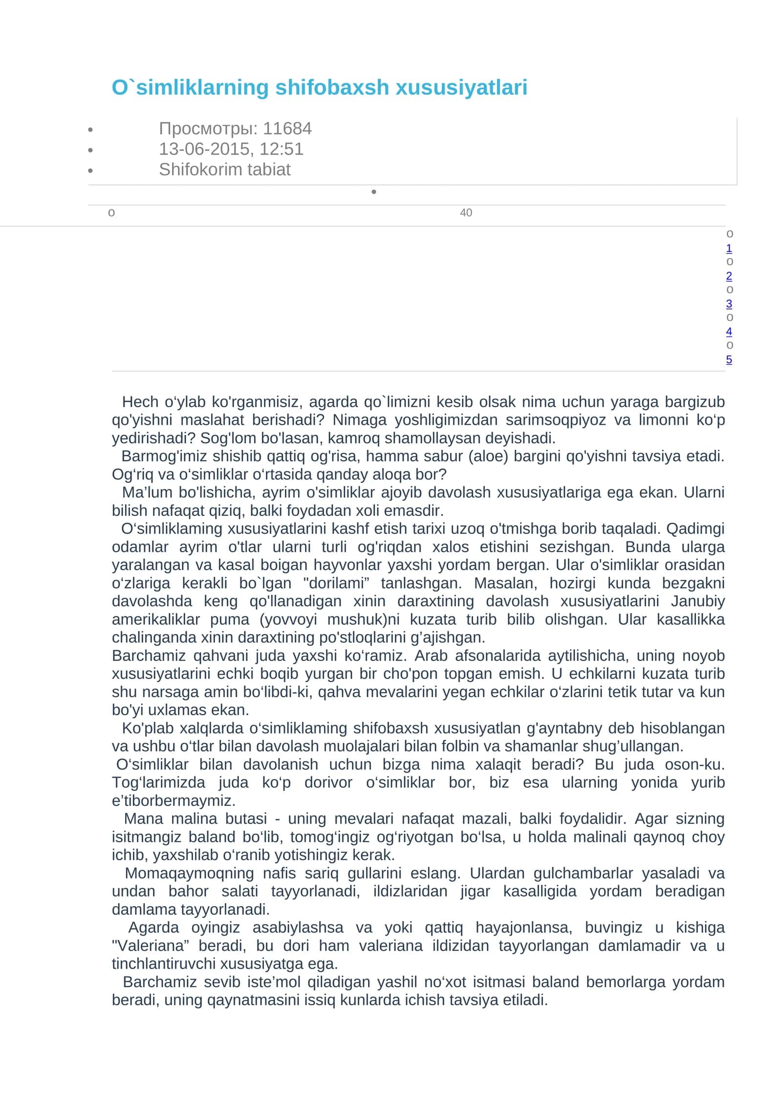 O`simliklarning shifobaxsh xususiyatlari 1