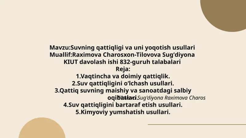 Suvning qattiqligi va uni yoqotish usullari 1