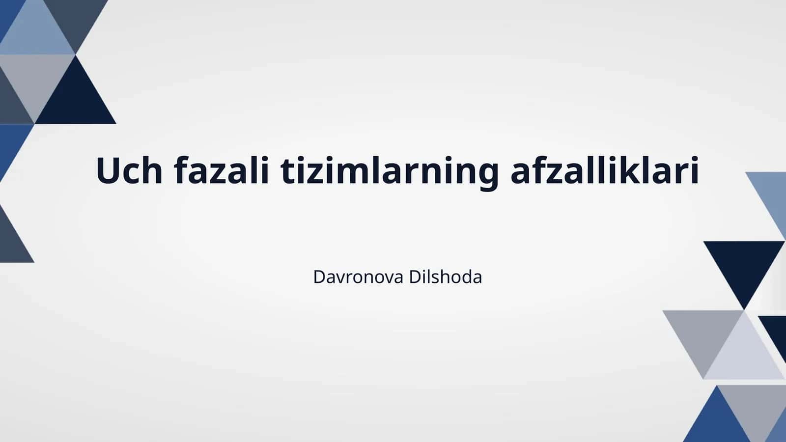 Uch fazali tizimlarning afzalliklari 1