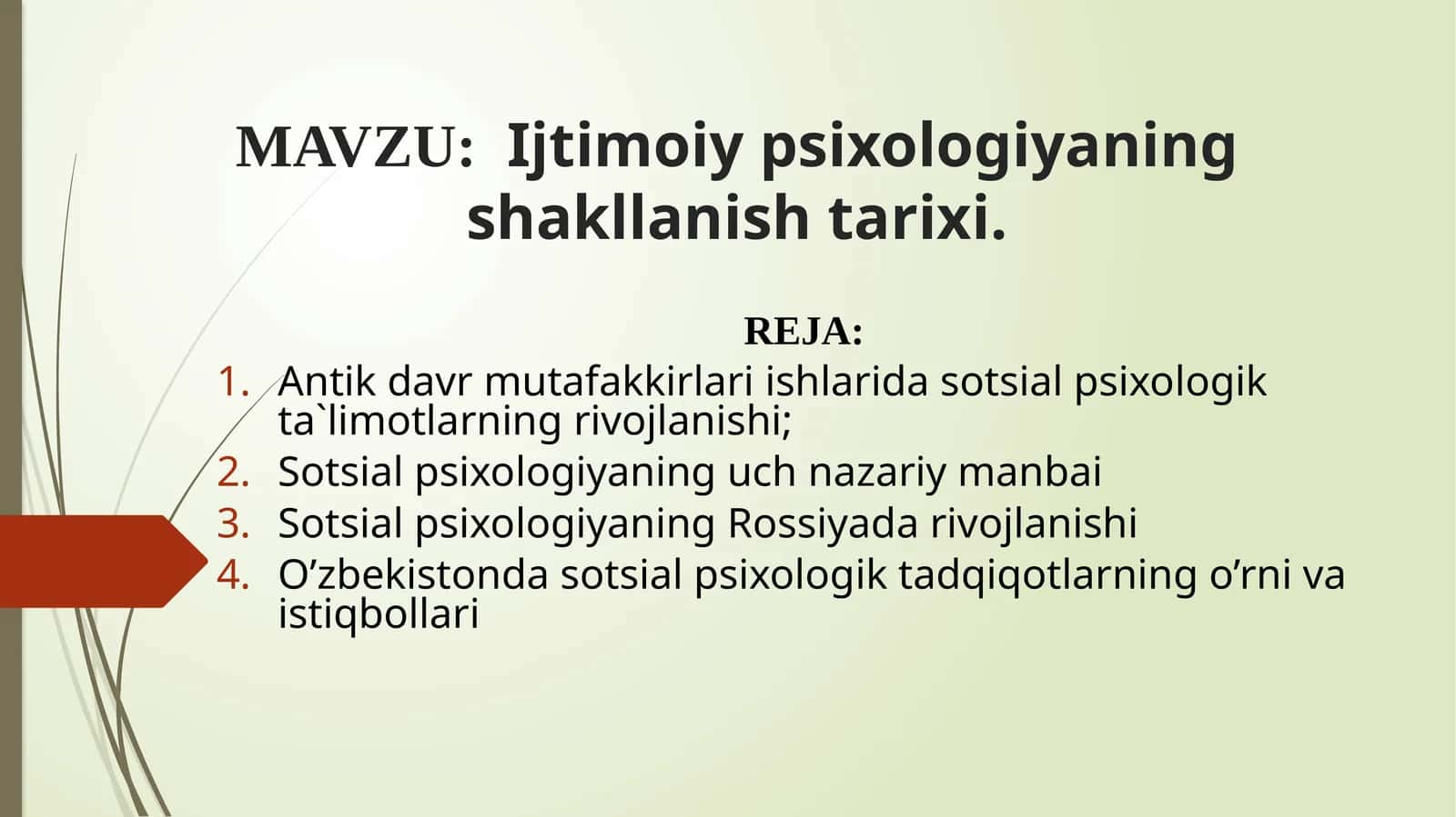 Ijtimoiypsiologiyani shakllanishi tarixi 1