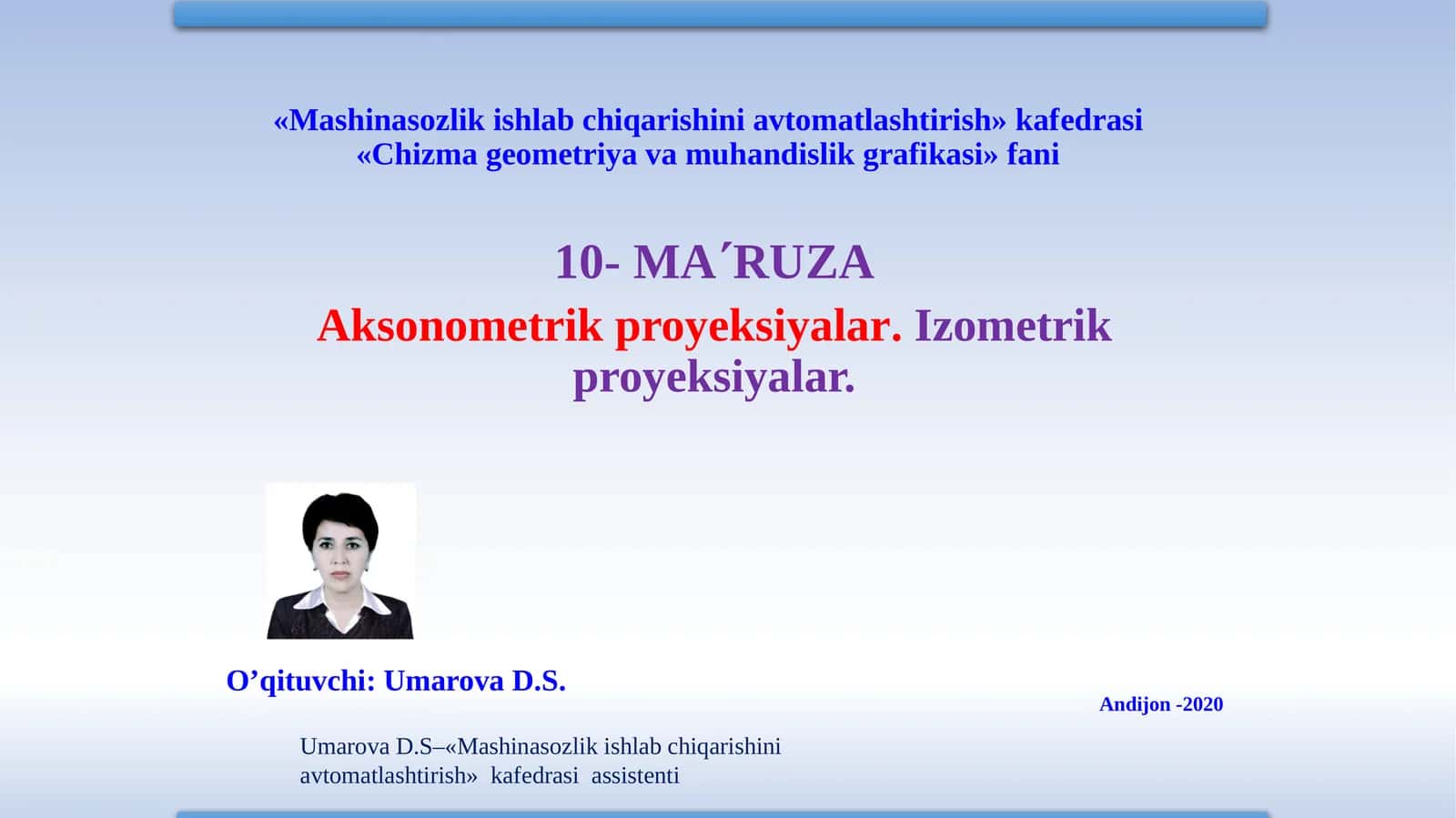 Aksonometrik proyeksiyalar. Izometrik proyeksiyalar 1