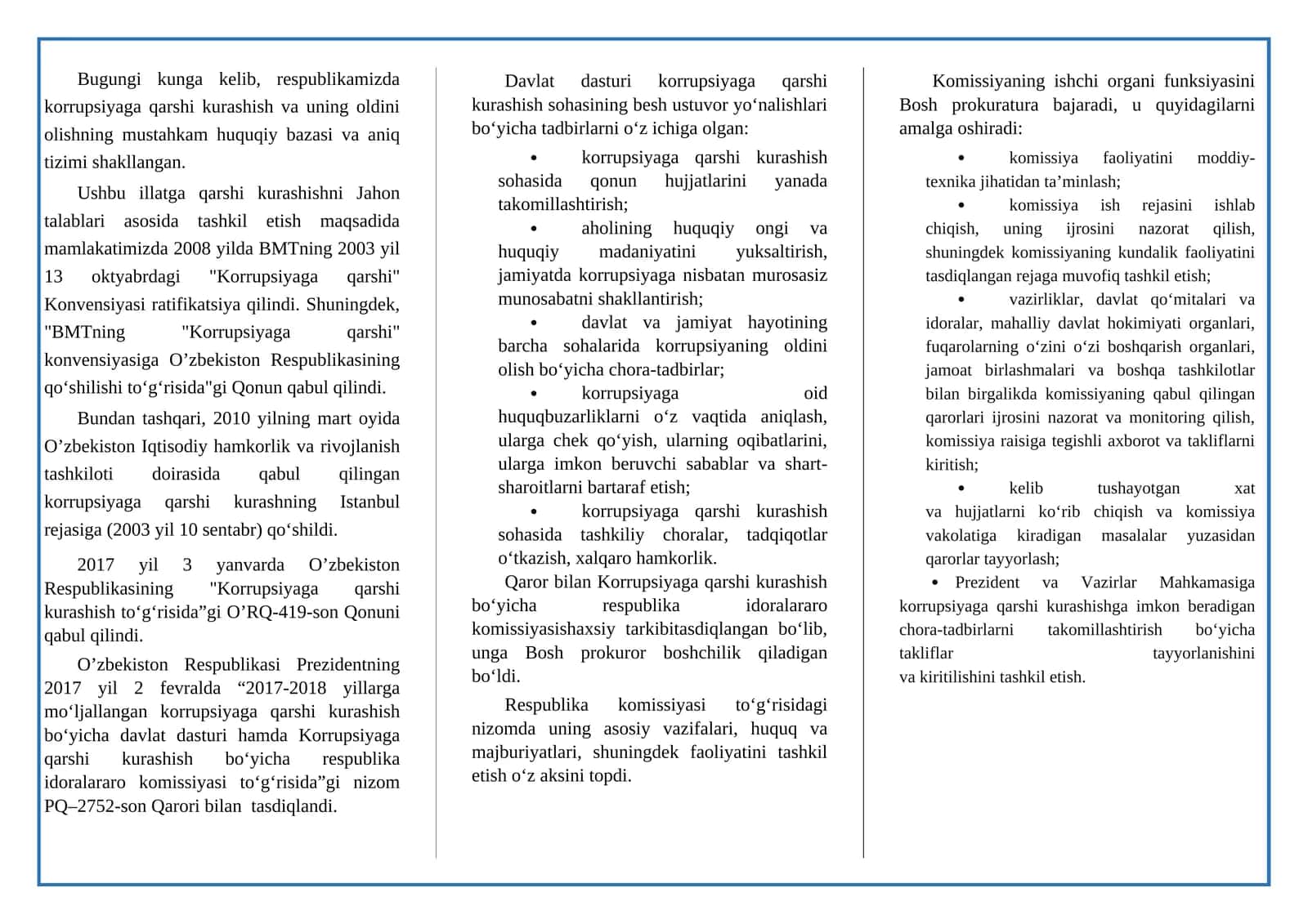 Korrupsiyaga qarshi kurashish 1
