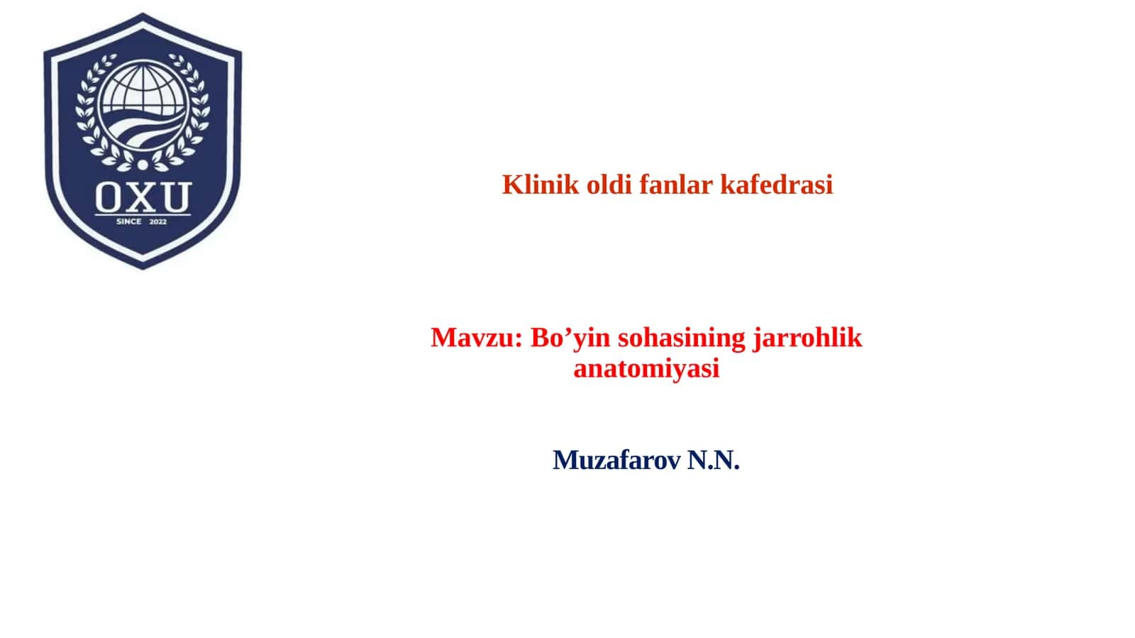 Bo’yin sohasining jarrohlik anatomiyasi 1