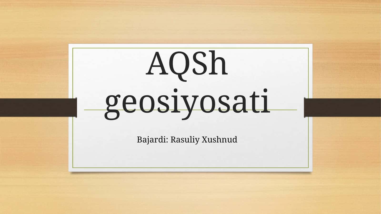 AQSh geosiyosati 1