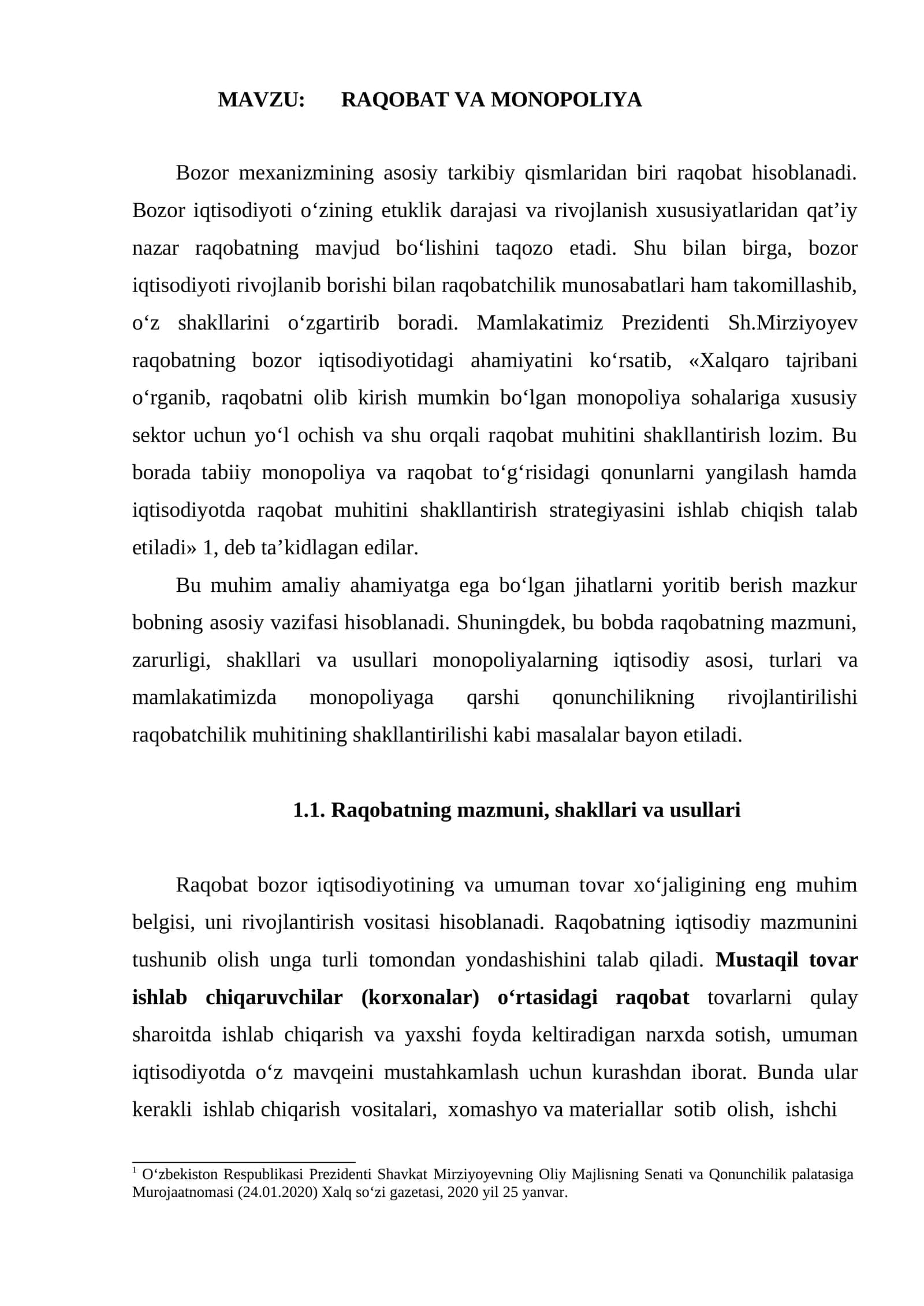 RAQOBAT VA MONOPOLIYA 1