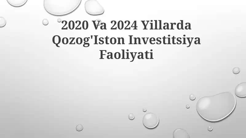 2020 Va 2024 Yillarda Qozog'IstonInvestitsiyaFaoliyati 1