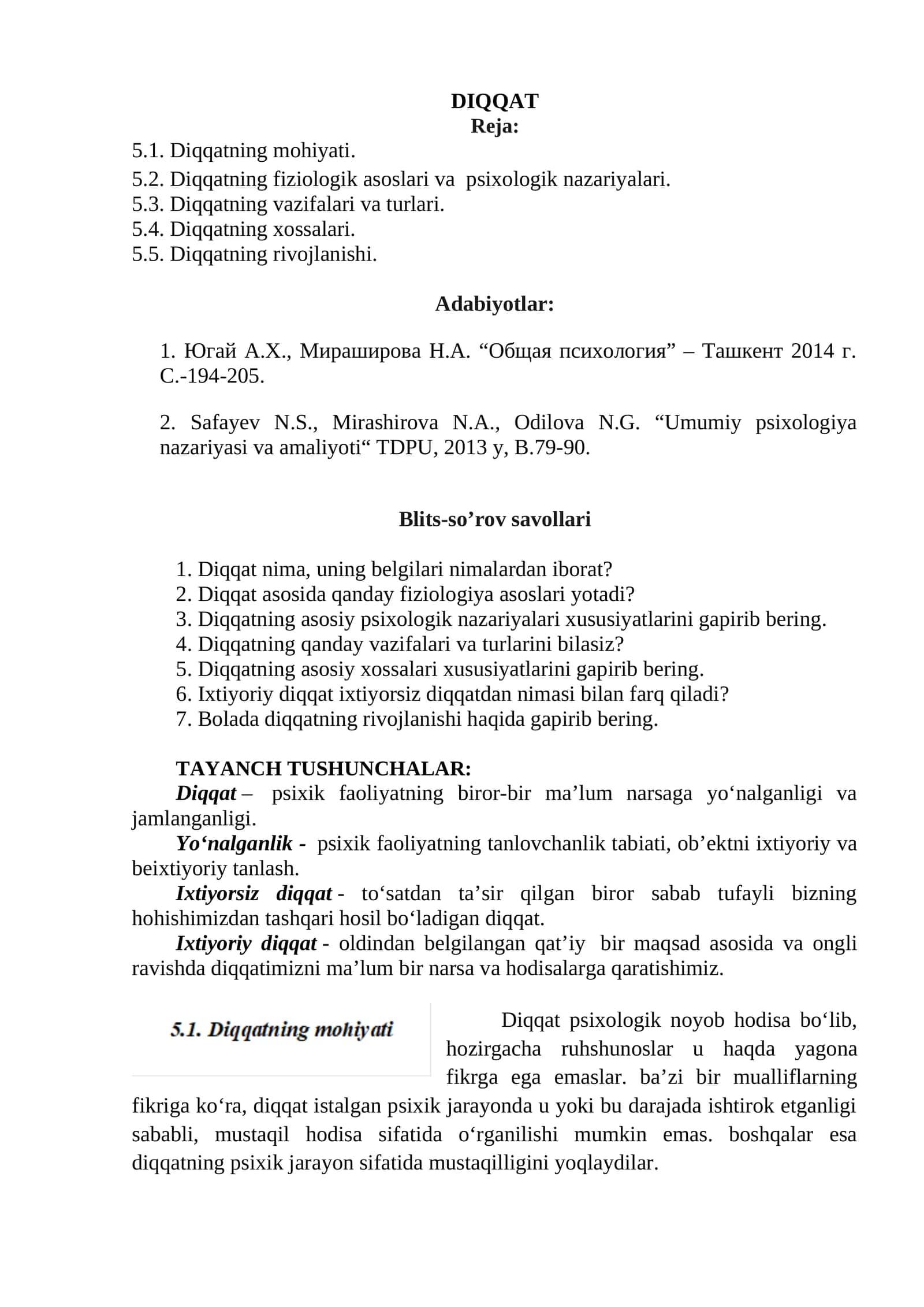 Diqqatning xossalari 1