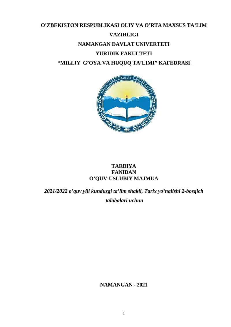 O’QUV-USLUBIY MAJMUA 2021/2022 1