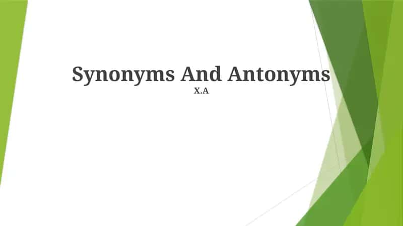 Synonyms And Antonyms 1