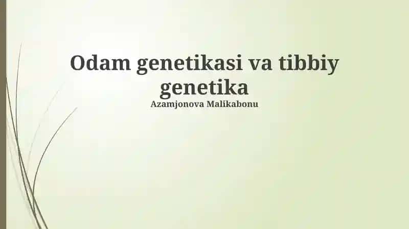 Inson genetikasi asoslari