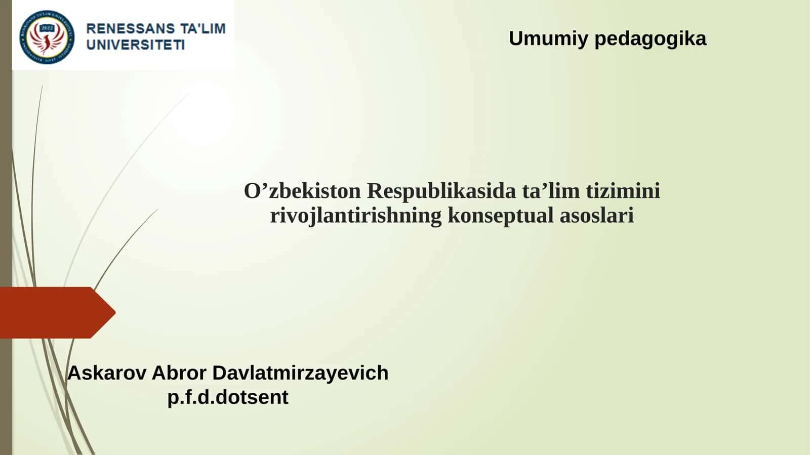 Umumiy pedagogika 1