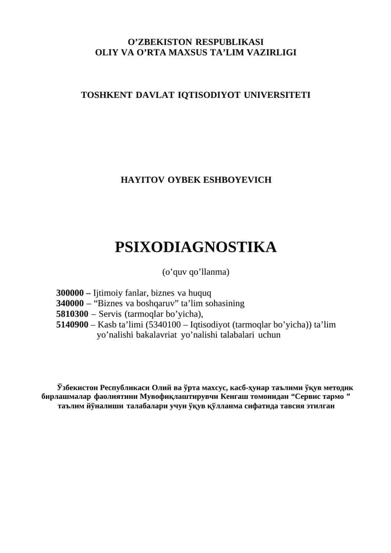 PSIXODIAGNOSTIKA (o’quv qo’llanma) 1