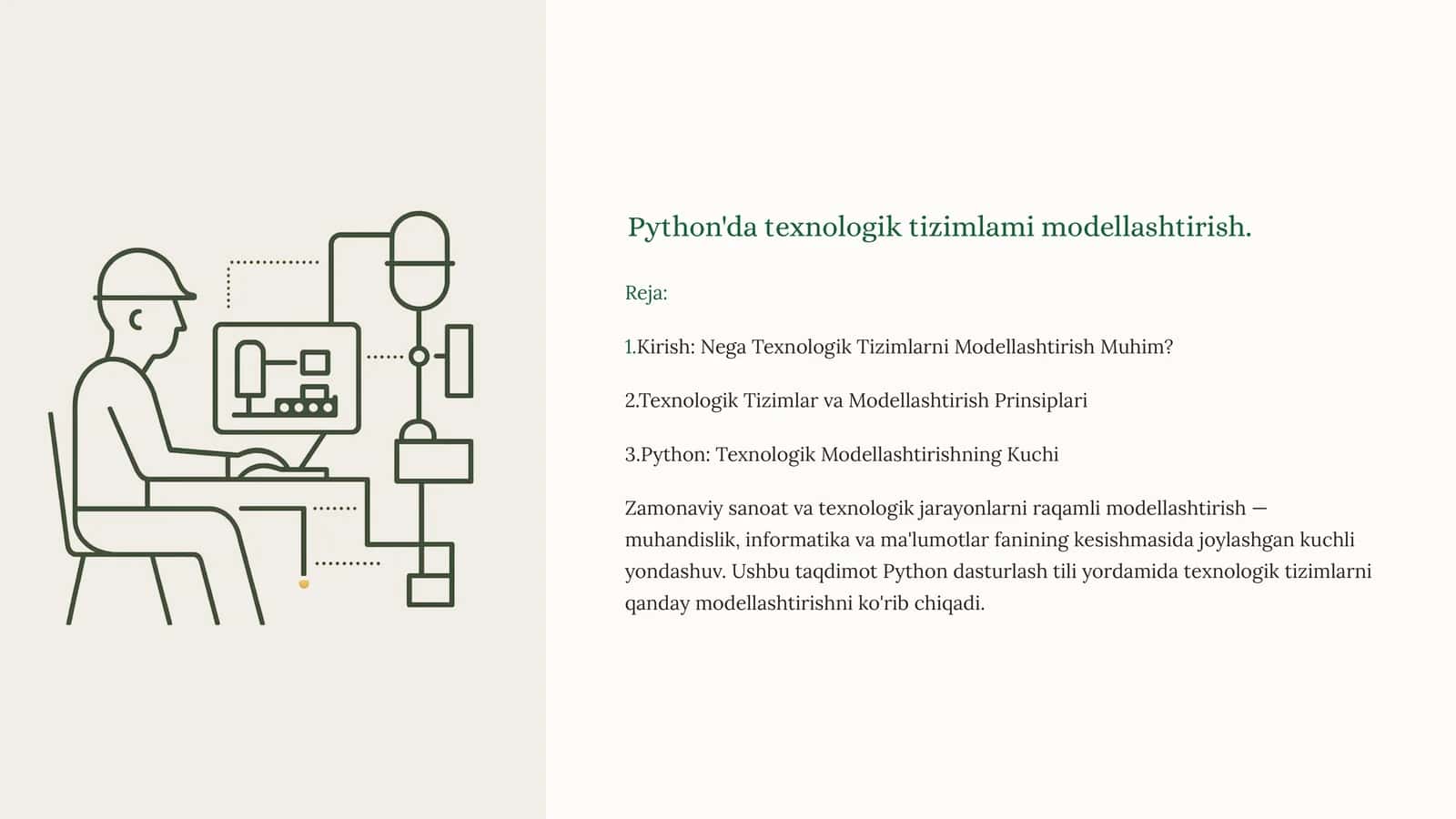 Python: Texnologik Tizimlarni Modellashtirish 1