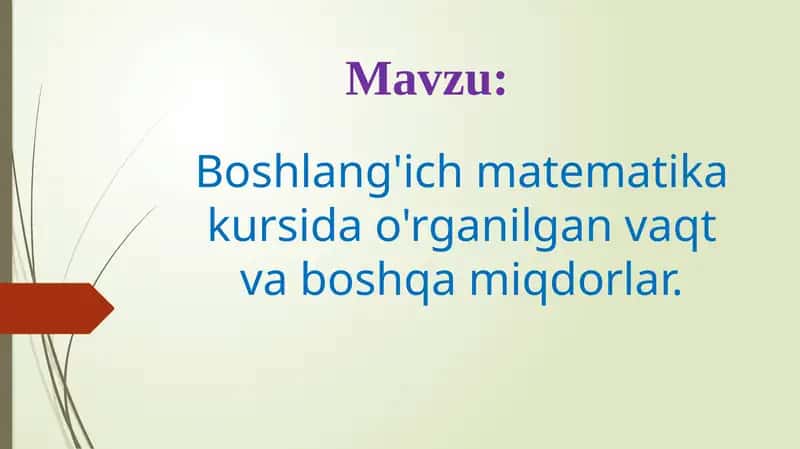 Boshlang'ich Matematika kursi 1