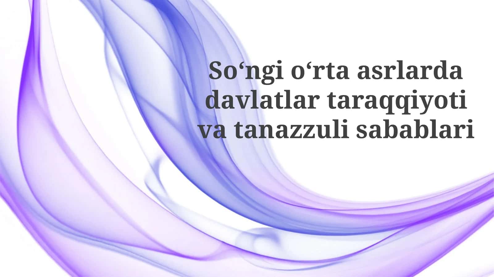 Tanazzul sabablari 1