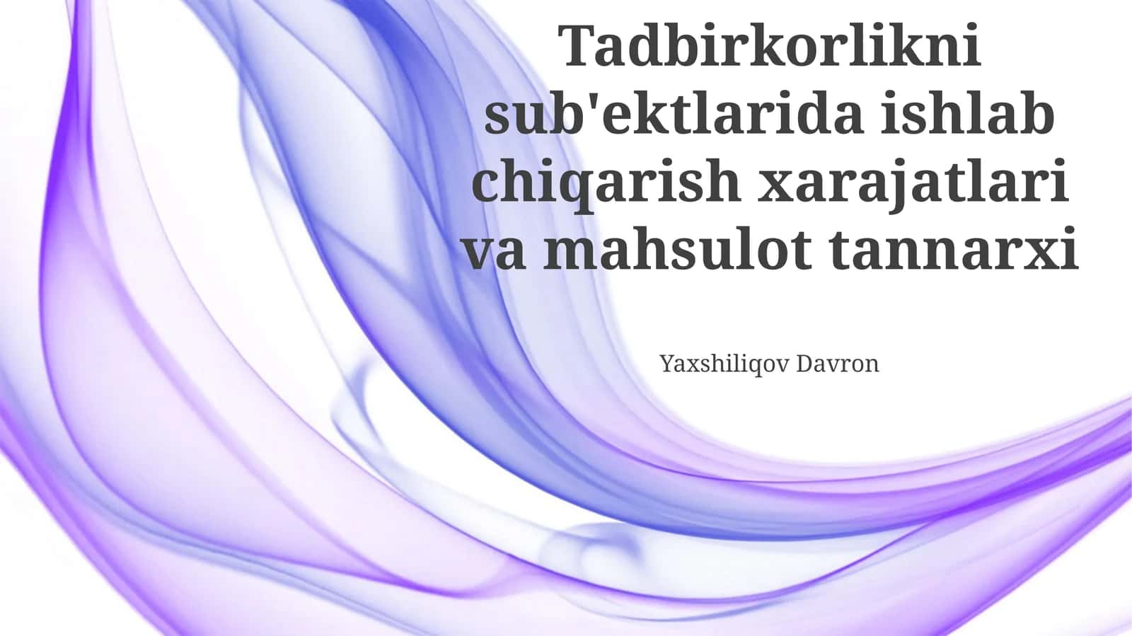 Mahsulot tannarxi 1