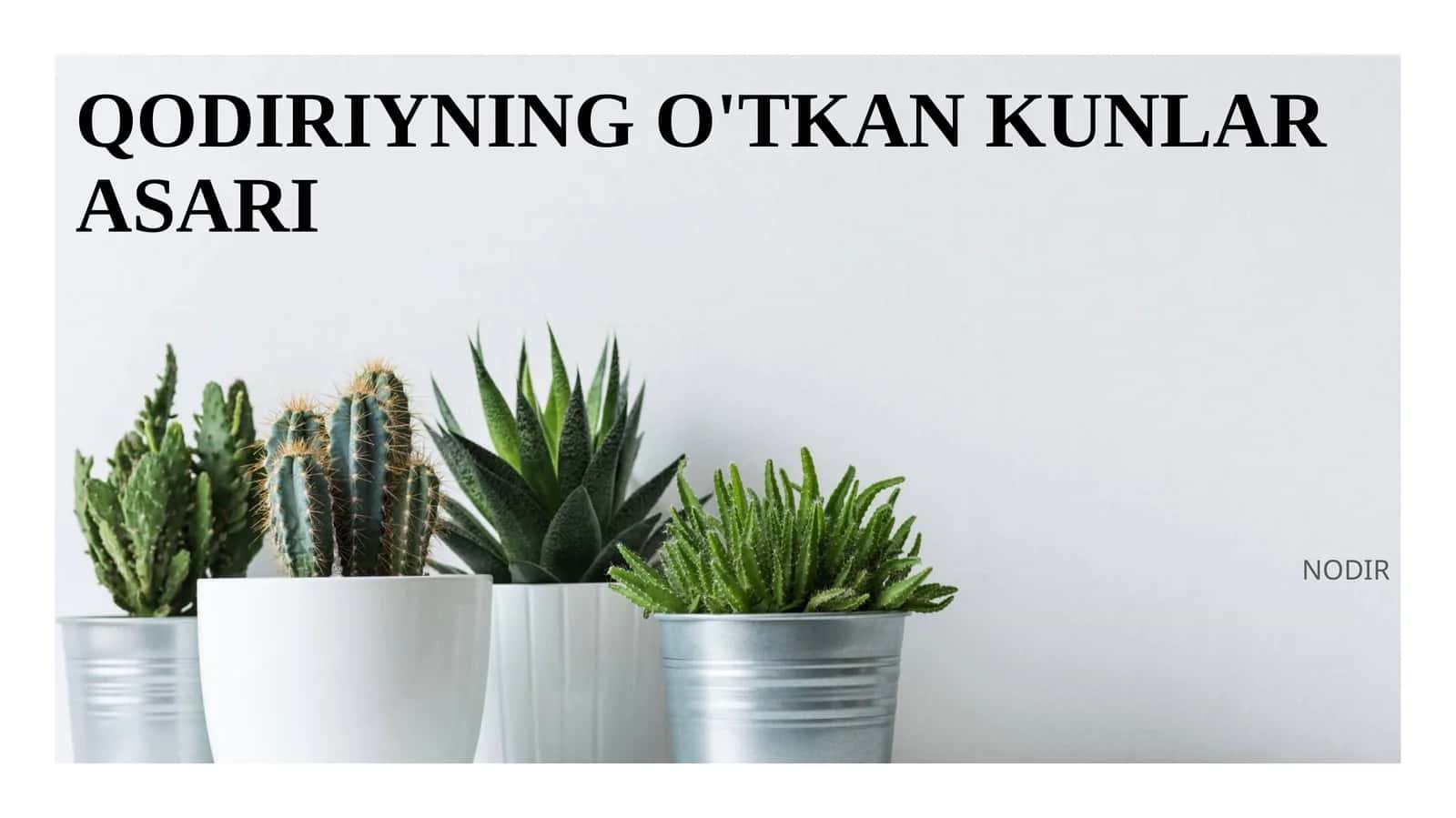 QODIRIYNING O'TKAN KUNLAR ASARI 1