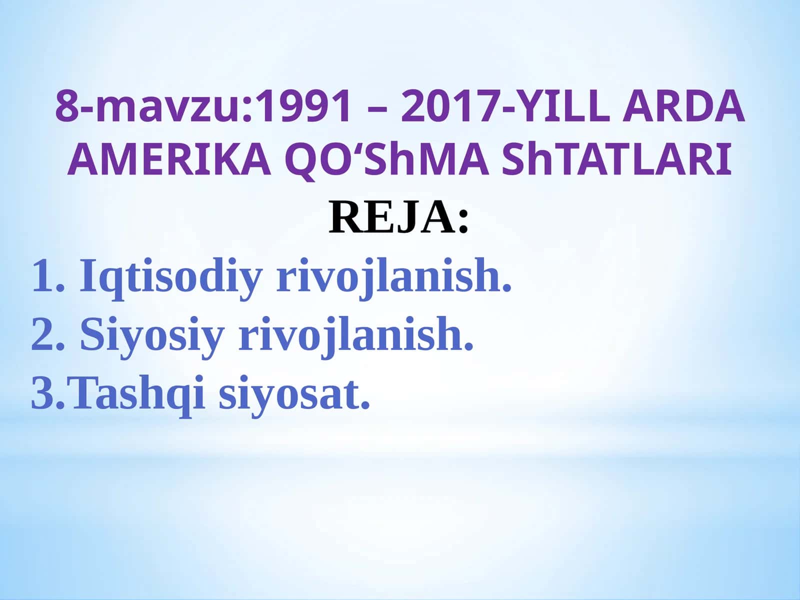 AMERIKA QO‘SHMA SHTATLARI 1