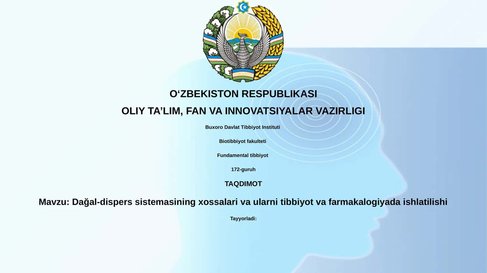 Dağal-dispers sistemasining xossalarivaularnitibbiyotvafarmakalogiyadaishlatilishi 1