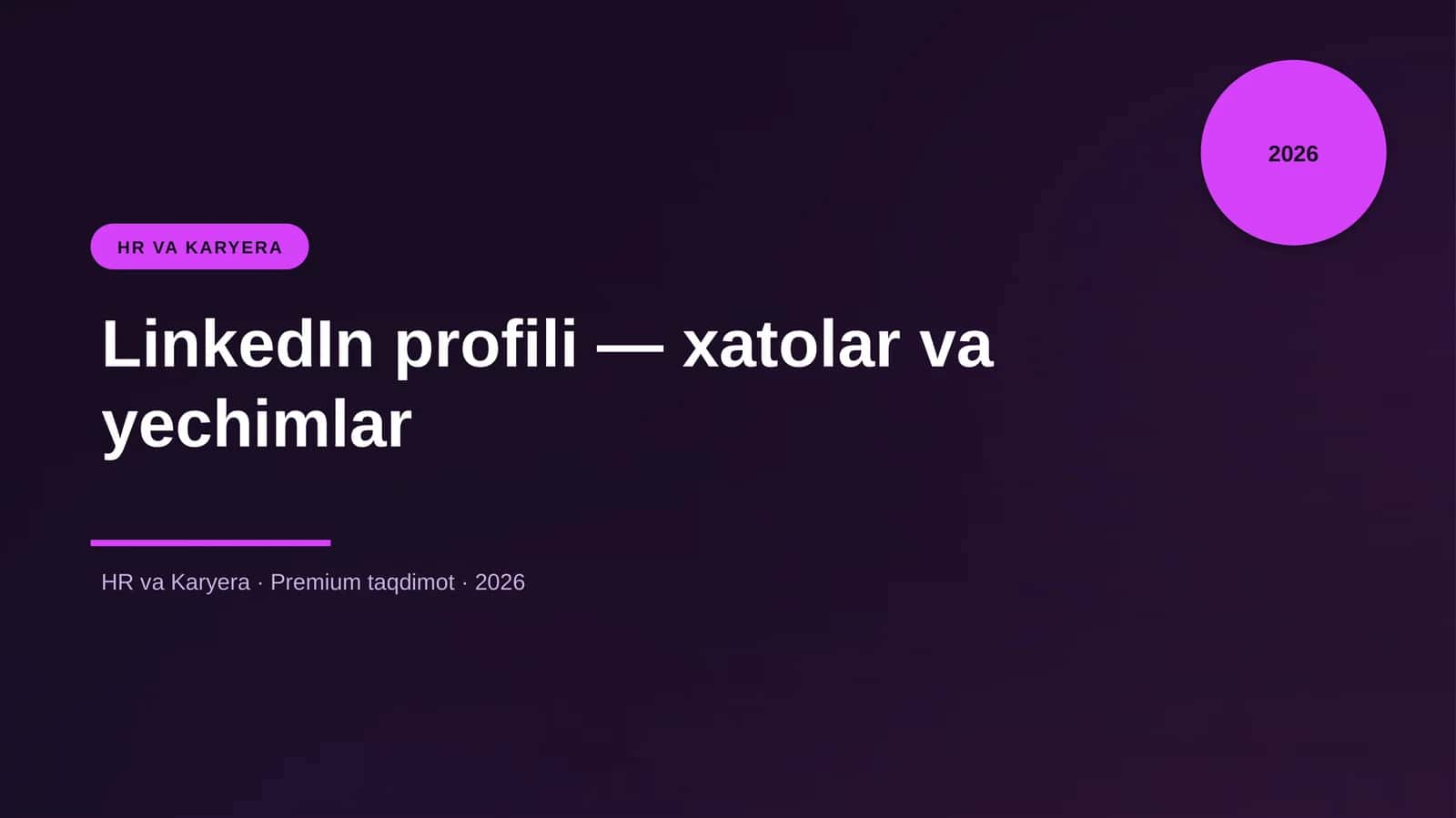LinkedIn profili — xatolar va yechimlar 1
