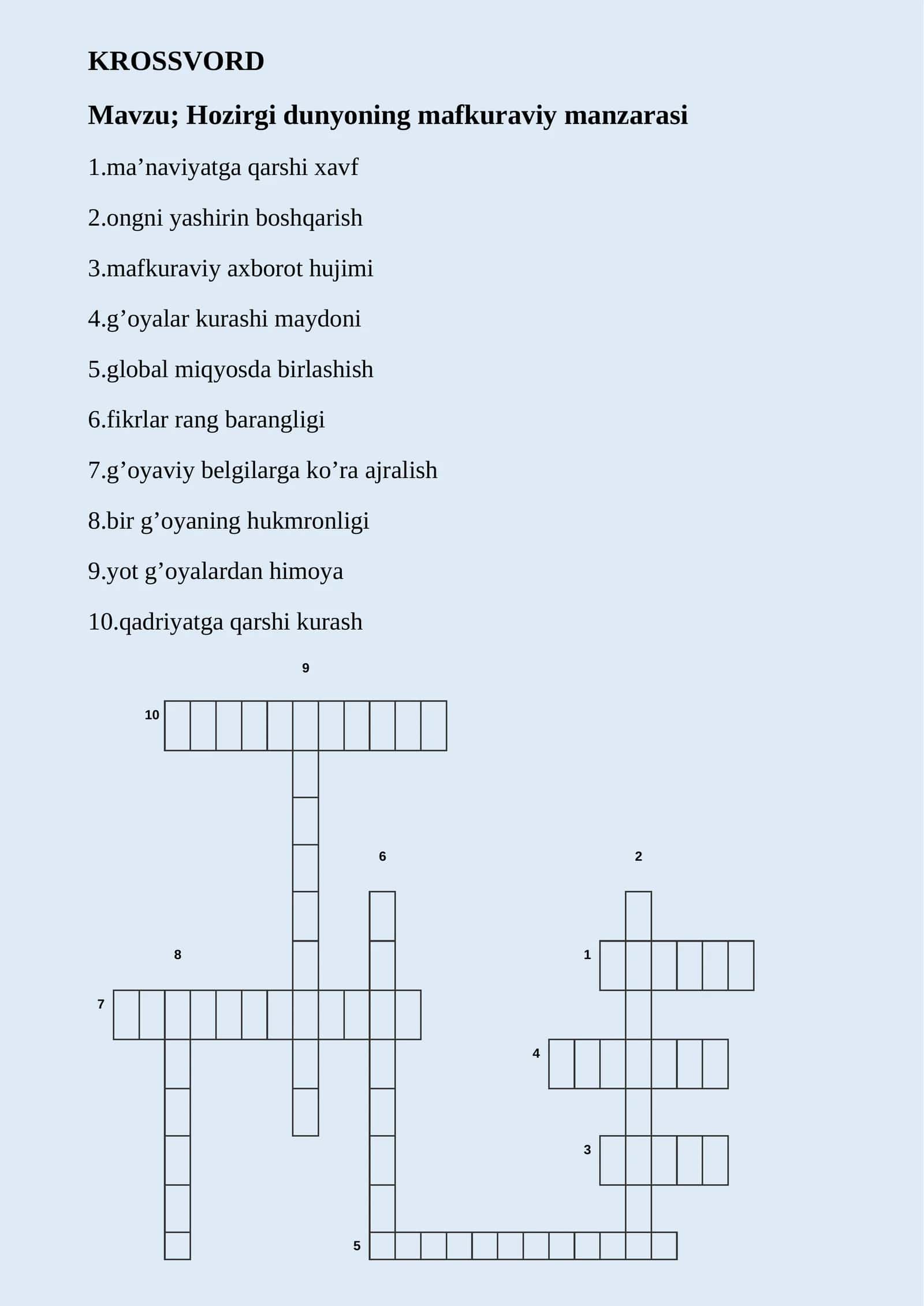 hozirgi dunyo 1