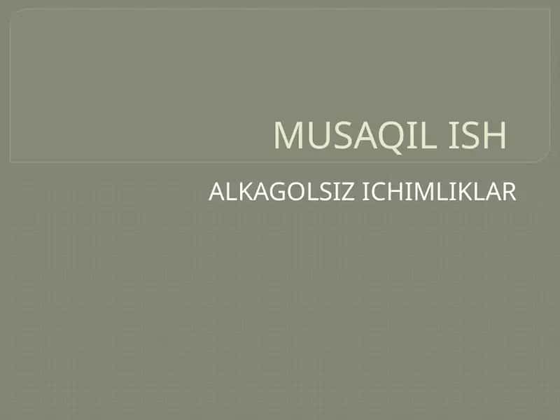Alkagolsiz Ichimliklar 1