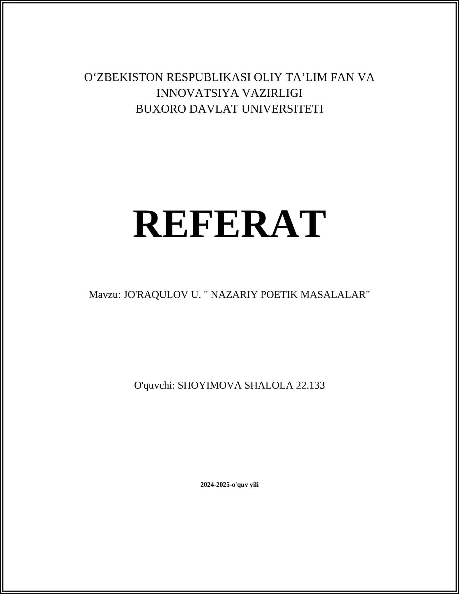 NAZARIY POETIK MASALALAR 1