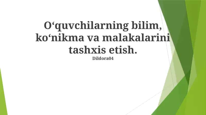 Samarali Testlarni Ishlab Chiqish 1