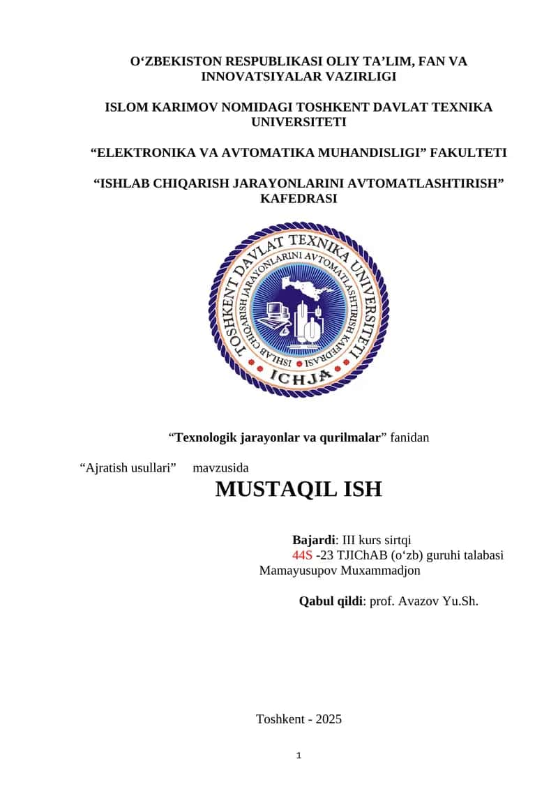 Ajratish usullari 1