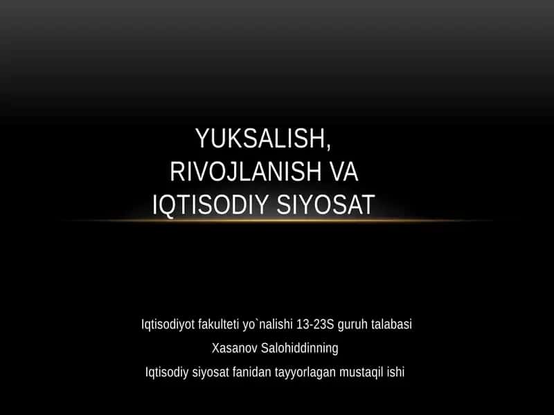 Iqtisodiysiyosat 1