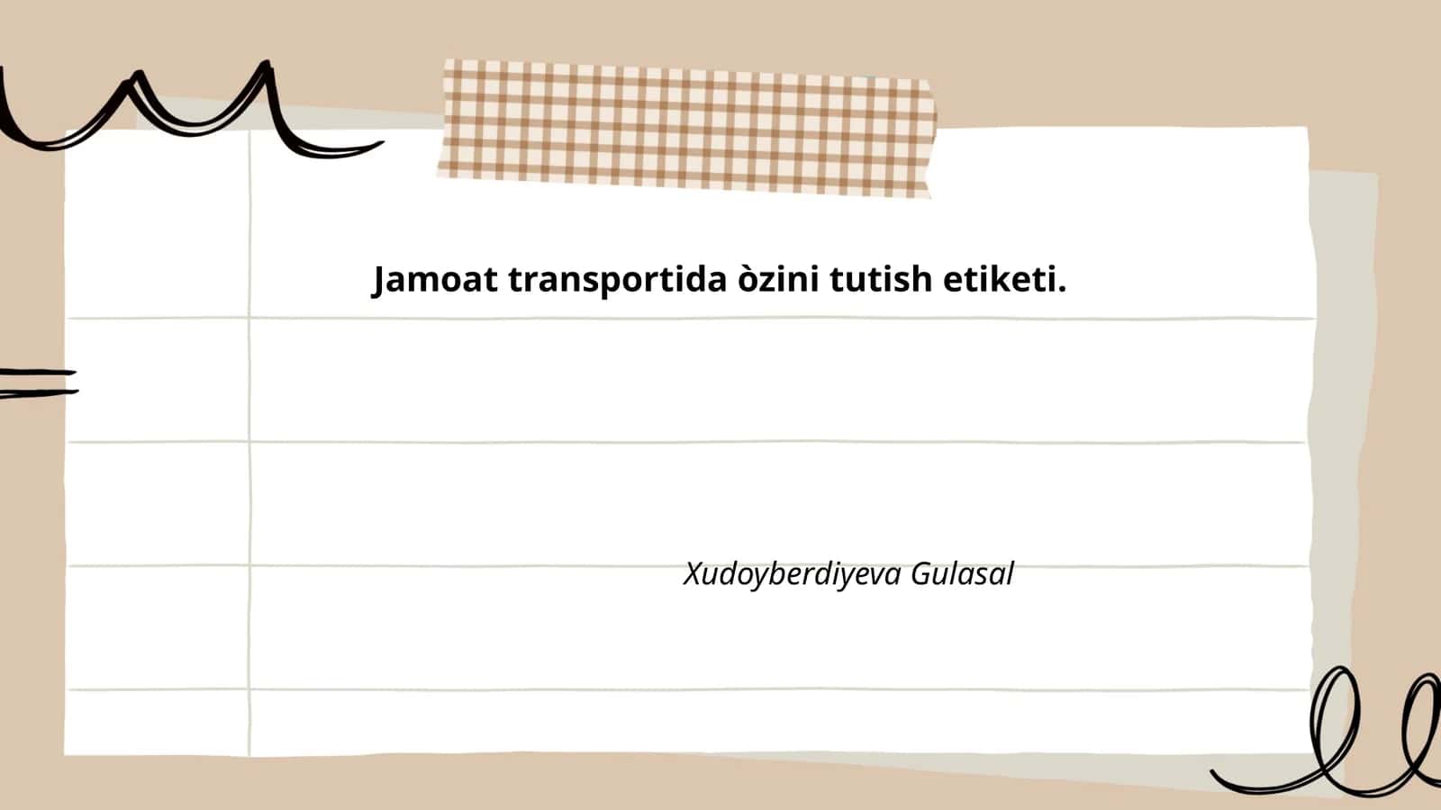 O'rindiq berish odobi 1