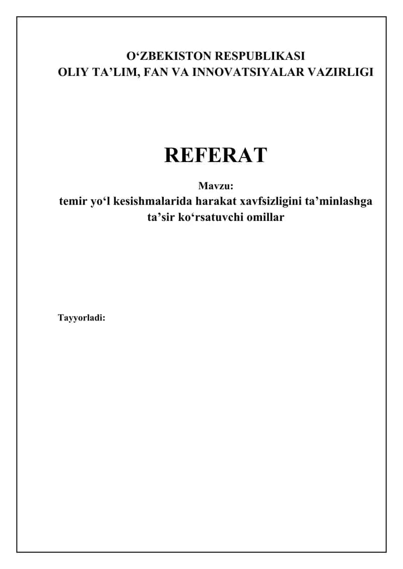 Temir yo'l kesishmalari xavfsizligi 1