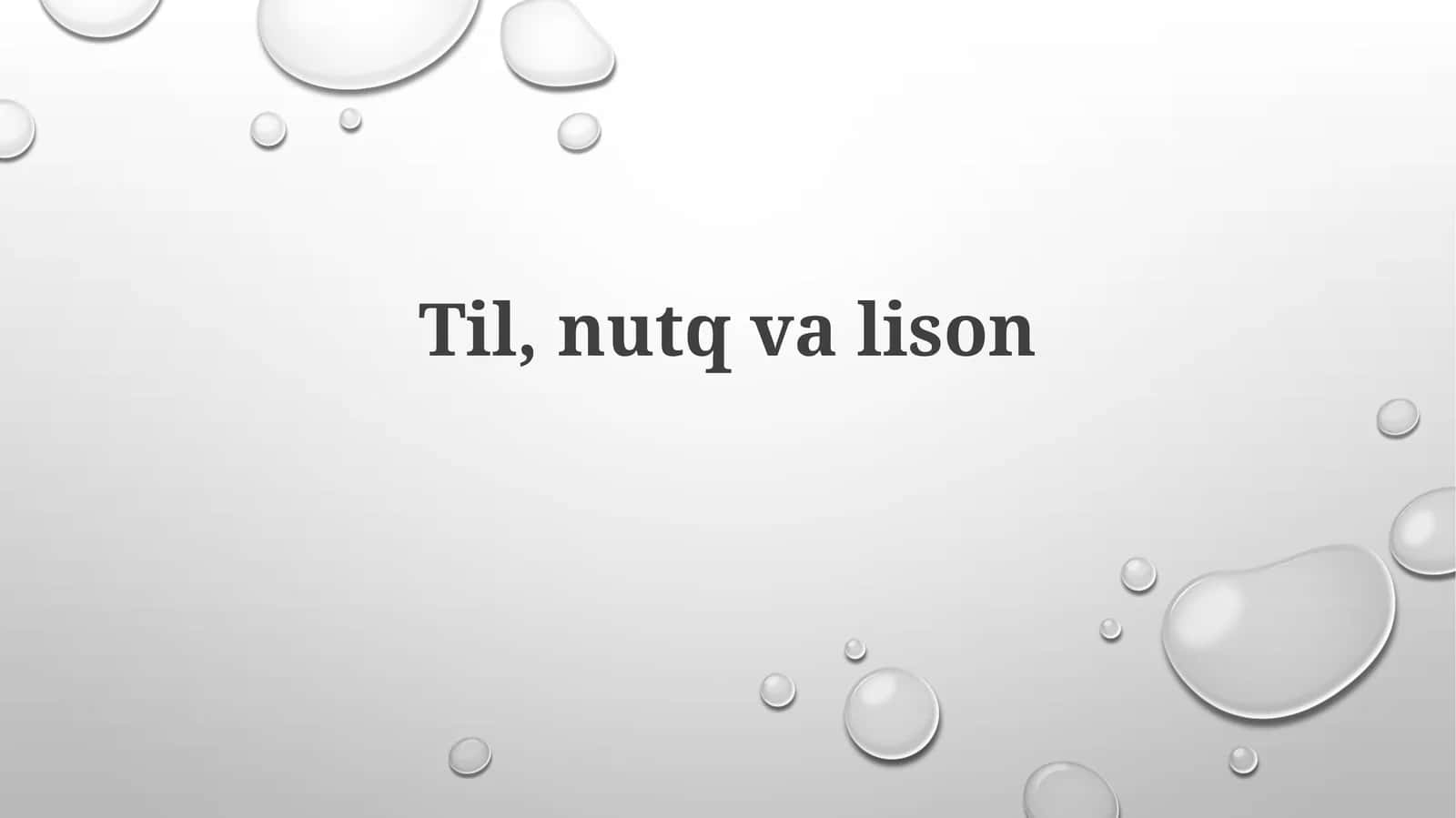 Til, nutqvalison 1