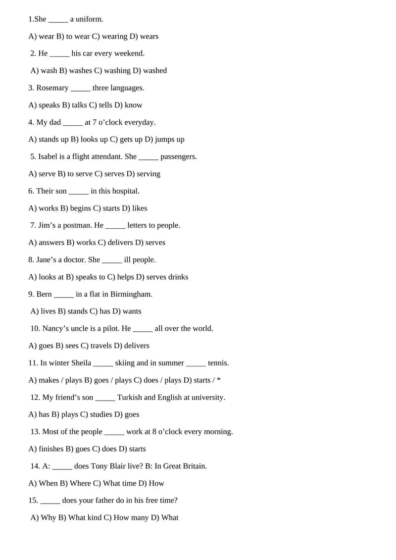 Amaliy ishlar/Ingliz tili Test Savollari 1