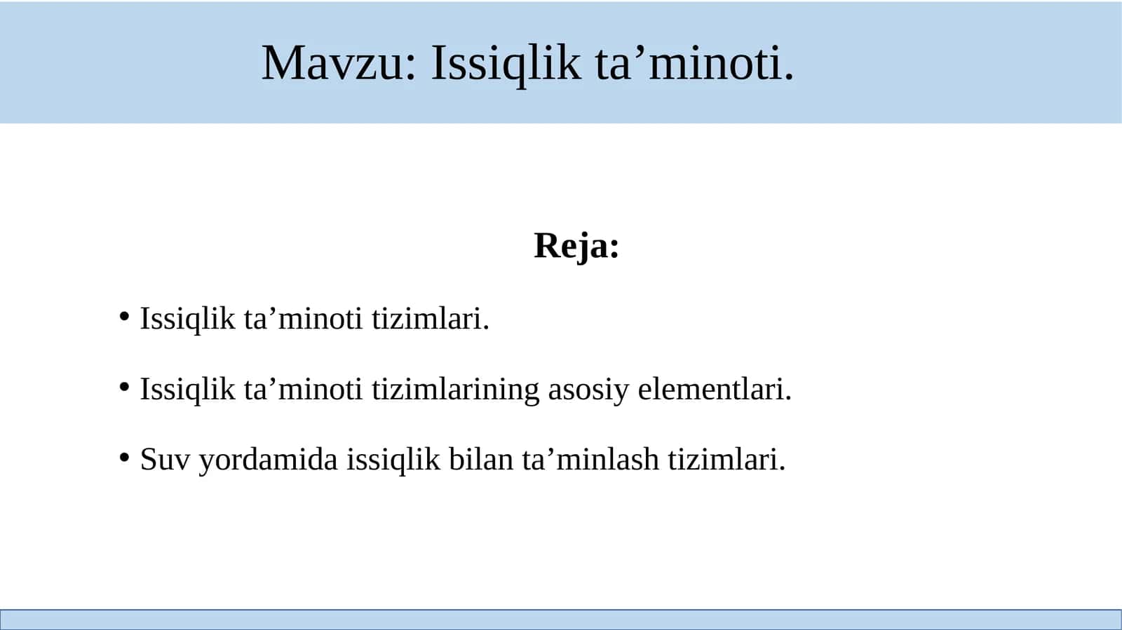 Issiqlik ta'minoti 1