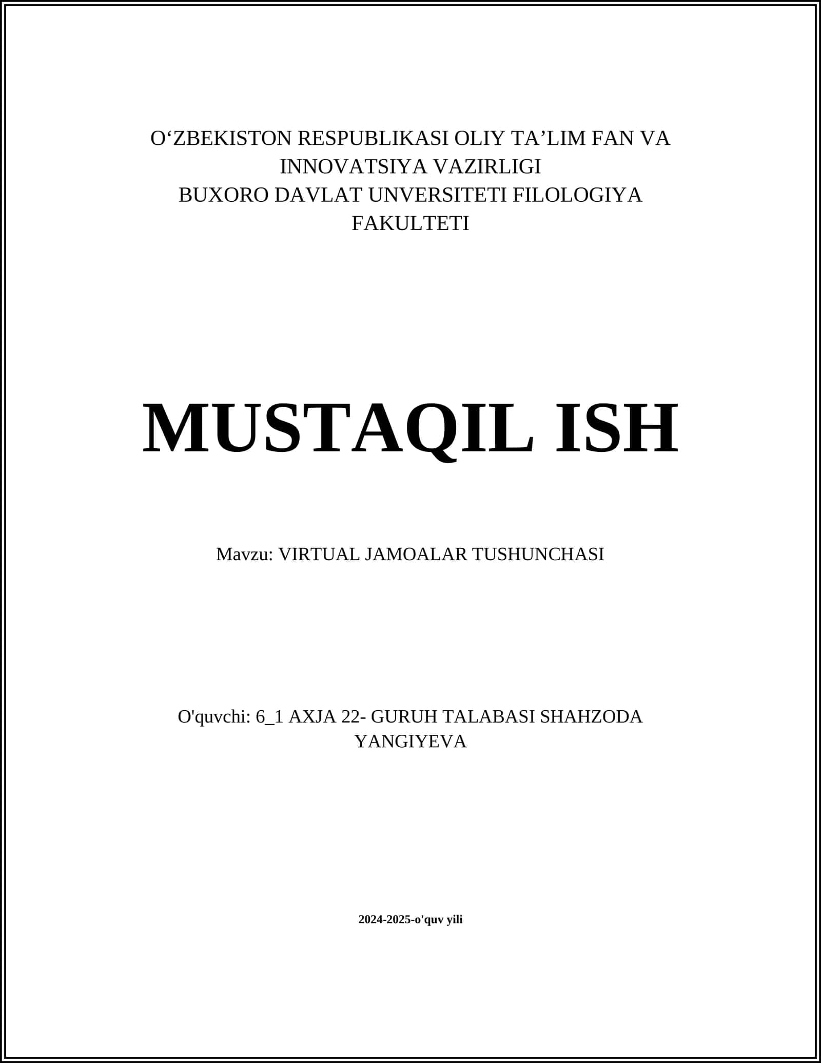 VIRTUAL JAMOALAR TUSHUNCHASI 1