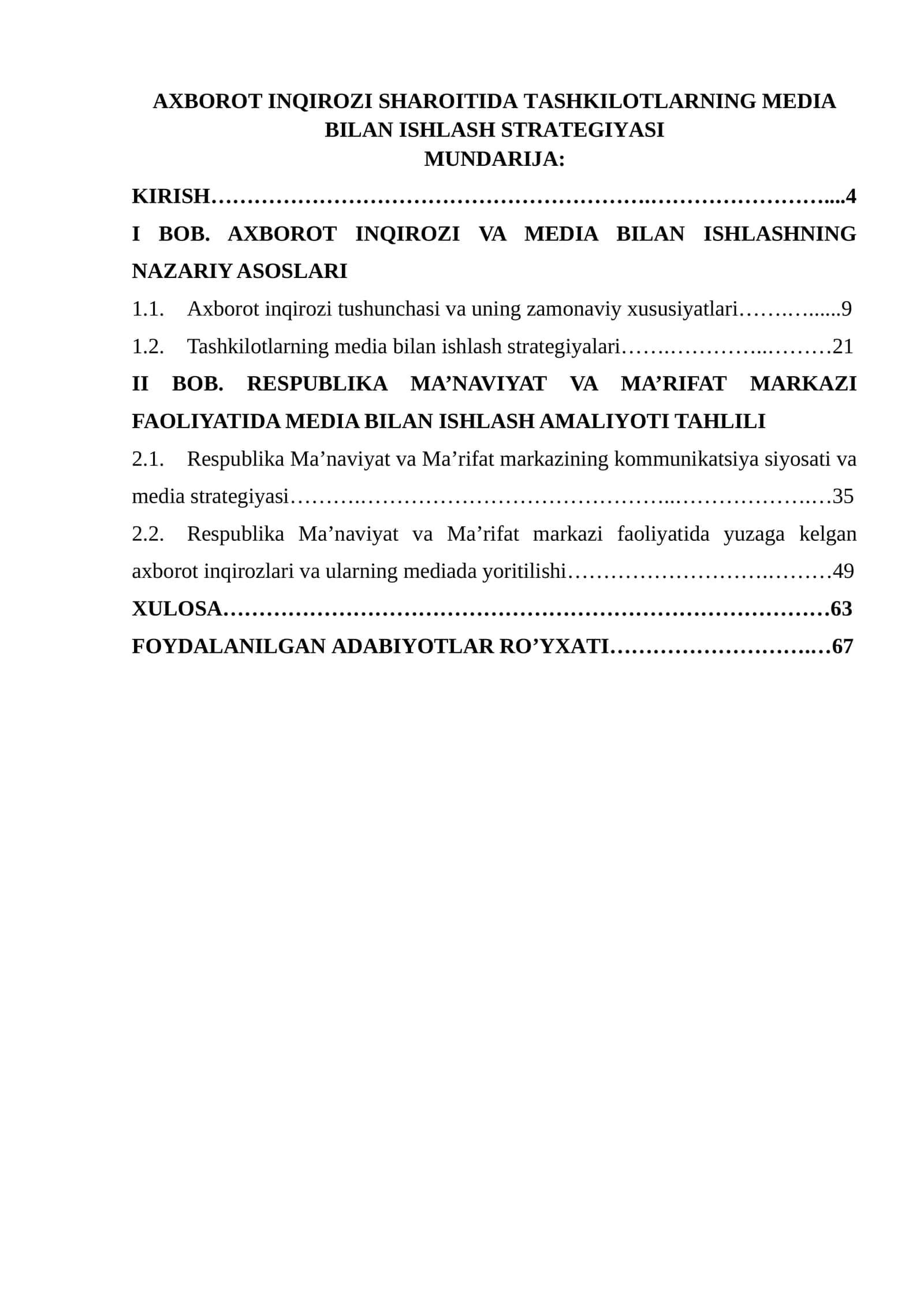 AXBOROT INQIROZI SHAROITIDA TASHKILOTLARNING MEDIA BILAN ISHLASH STRATEGIYASI 1