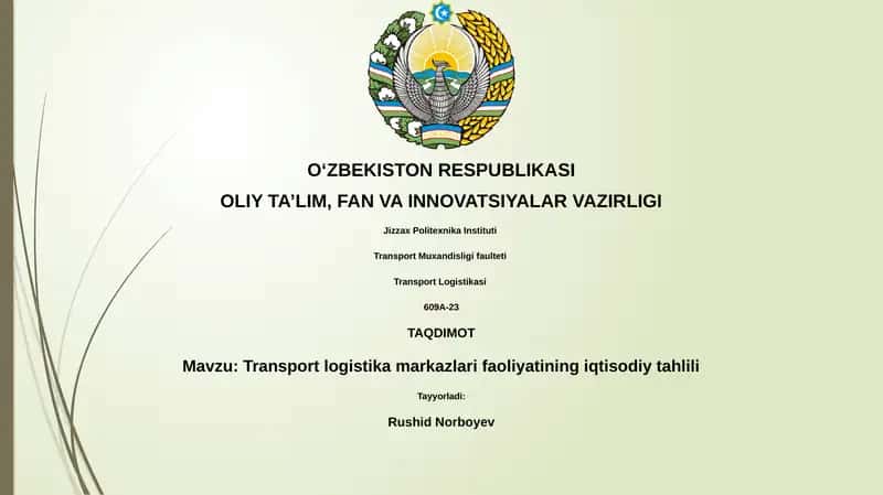 Transport Logistikasi 1