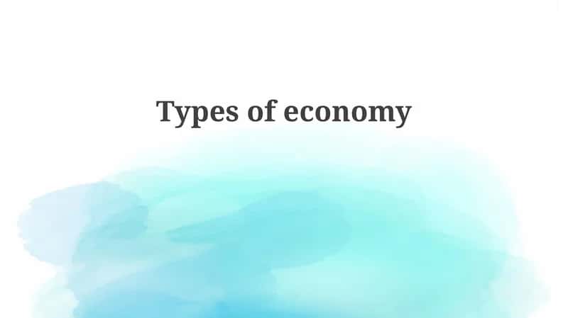Types of economy