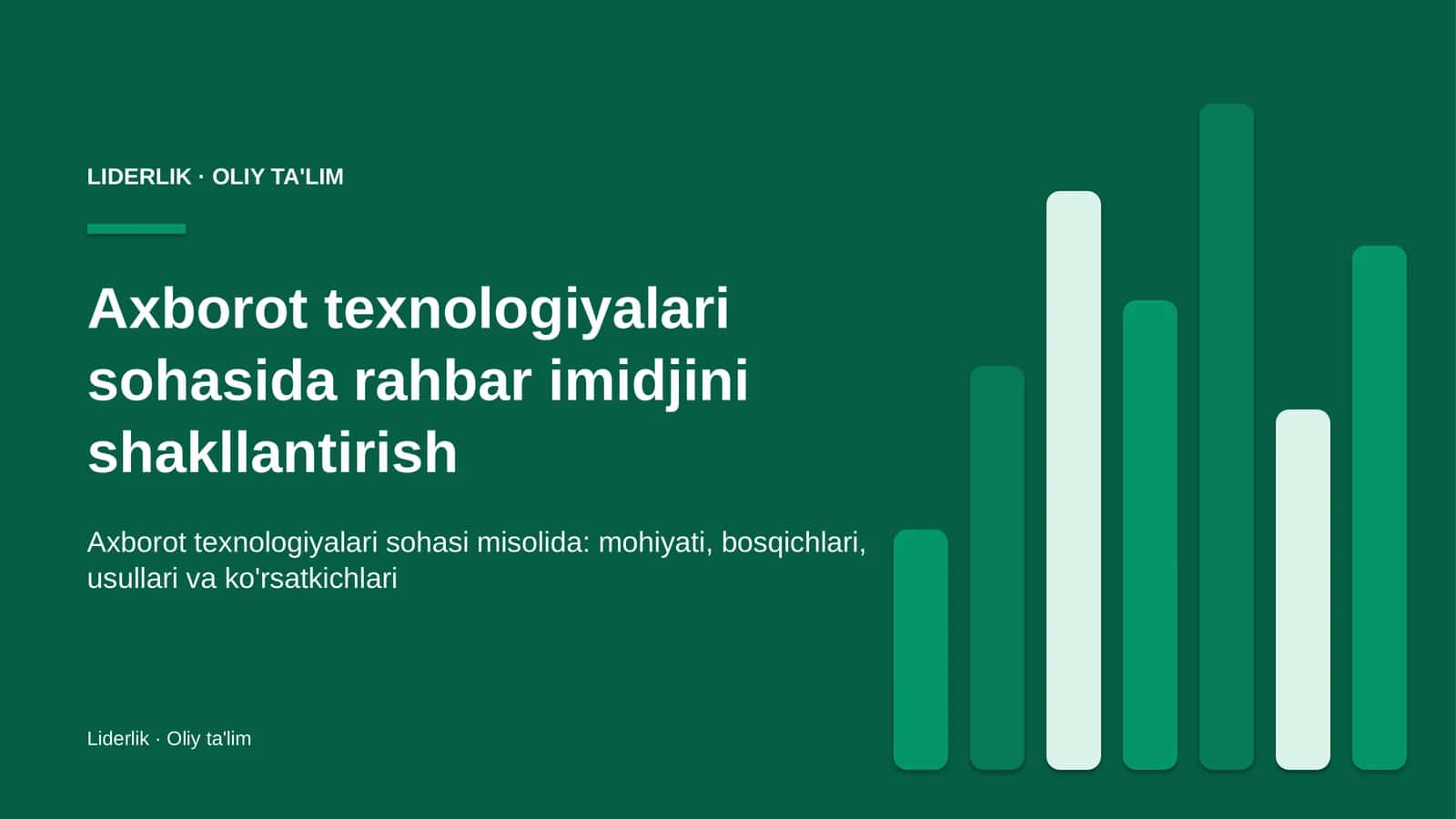 Axborot texnologiyalari sohasida rahbar imidjini shakllantirish 1