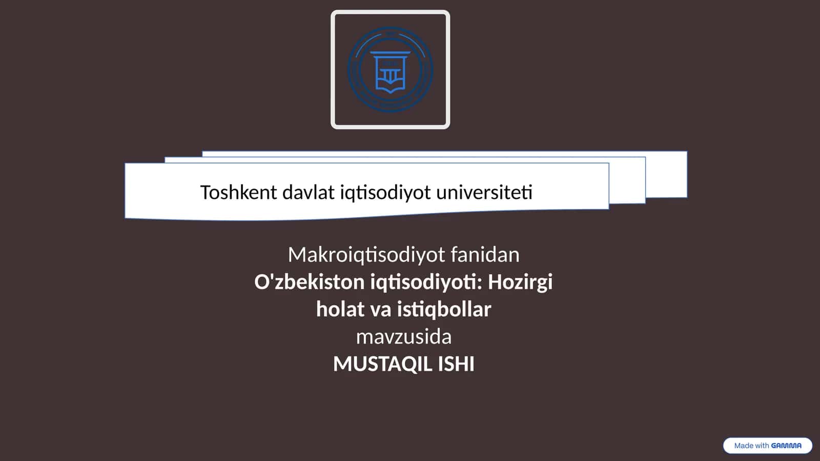 O'zbekiston iqtisodiyoti: Hozirgi holat va istiqbollar 1
